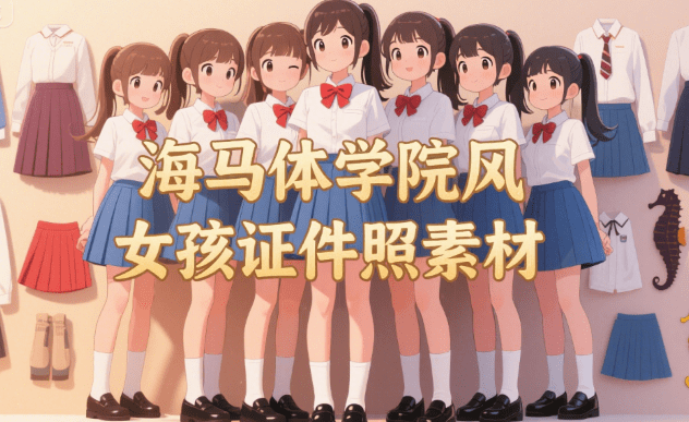 海马体学院风女孩西装证件照素材！这也太美啦，自制证件照或者影楼均可使用，72款PSD素材安排上-爱学吧资源网-免费高质量素材资源分享站