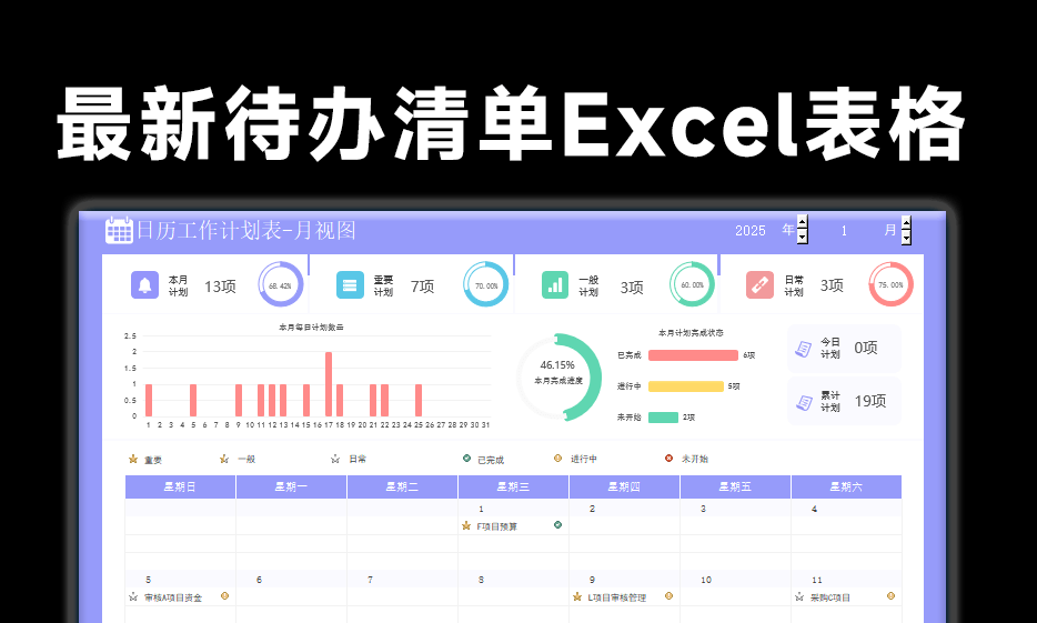 2025最新每日待办Excel表格，超高颜值可爱版，共计118套日程安排日常待办表格，轻松规划每日生活-爱学吧资源网-免费高质量素材资源分享站